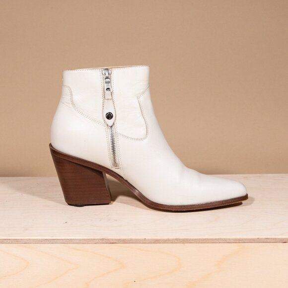 Rag & Bone Razor Boot Antique White Leather - Size 39/9 - Picture 8 of 11